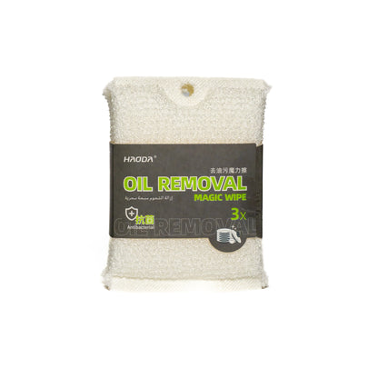 Bundle of three white oil wipes together.