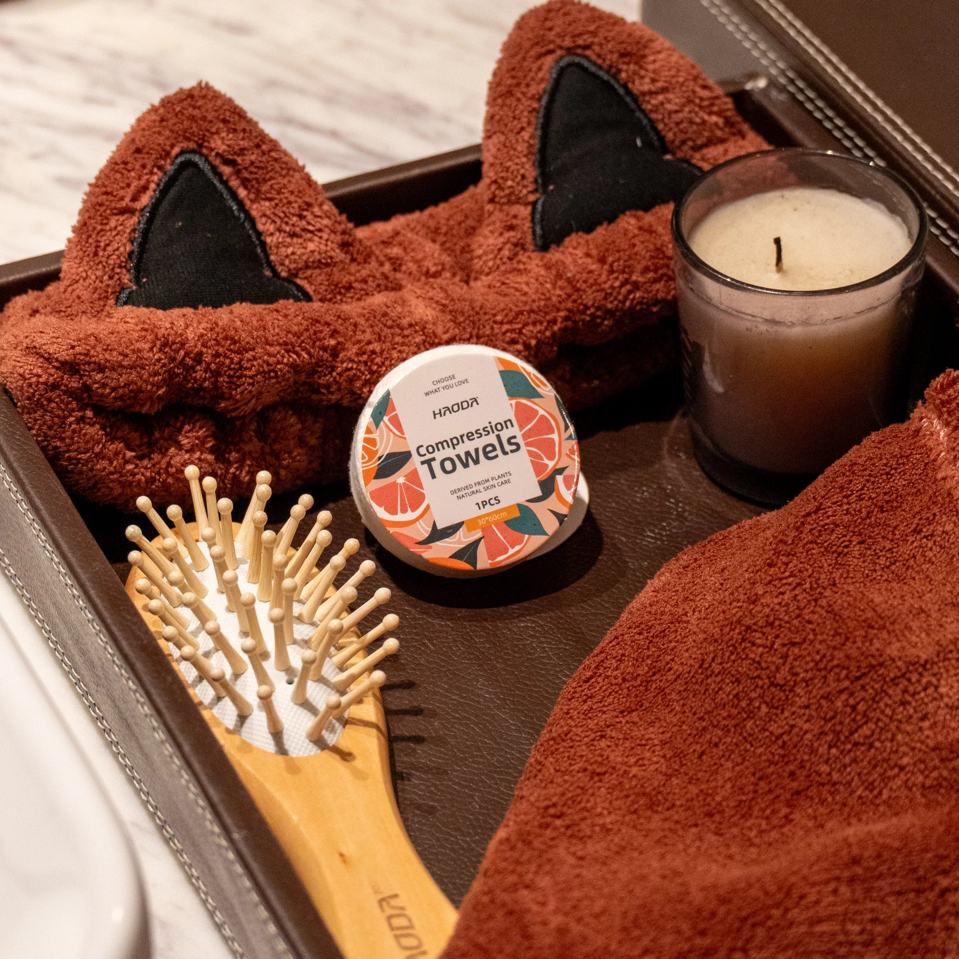 Portable, plant-based compressed towel perfect for travel, gym, or skincare routines