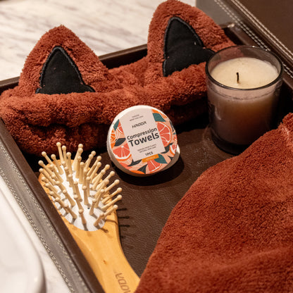 Portable, plant-based compressed towel perfect for travel, gym, or skincare routines