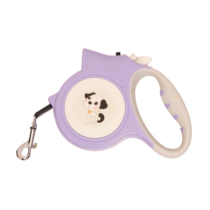 Ergonomic purple dog leash handle with LED light