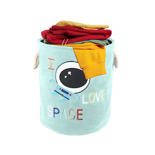 Space-themed laundry bag with astronaut print