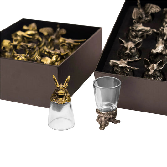 12 Piece Luxury Animal-theme Shot Glass Set