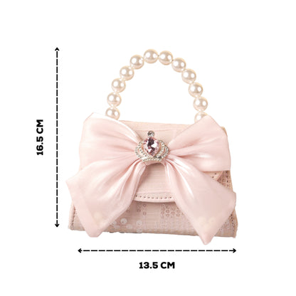 Cute mini bag for girls with sequins and glitter bow
