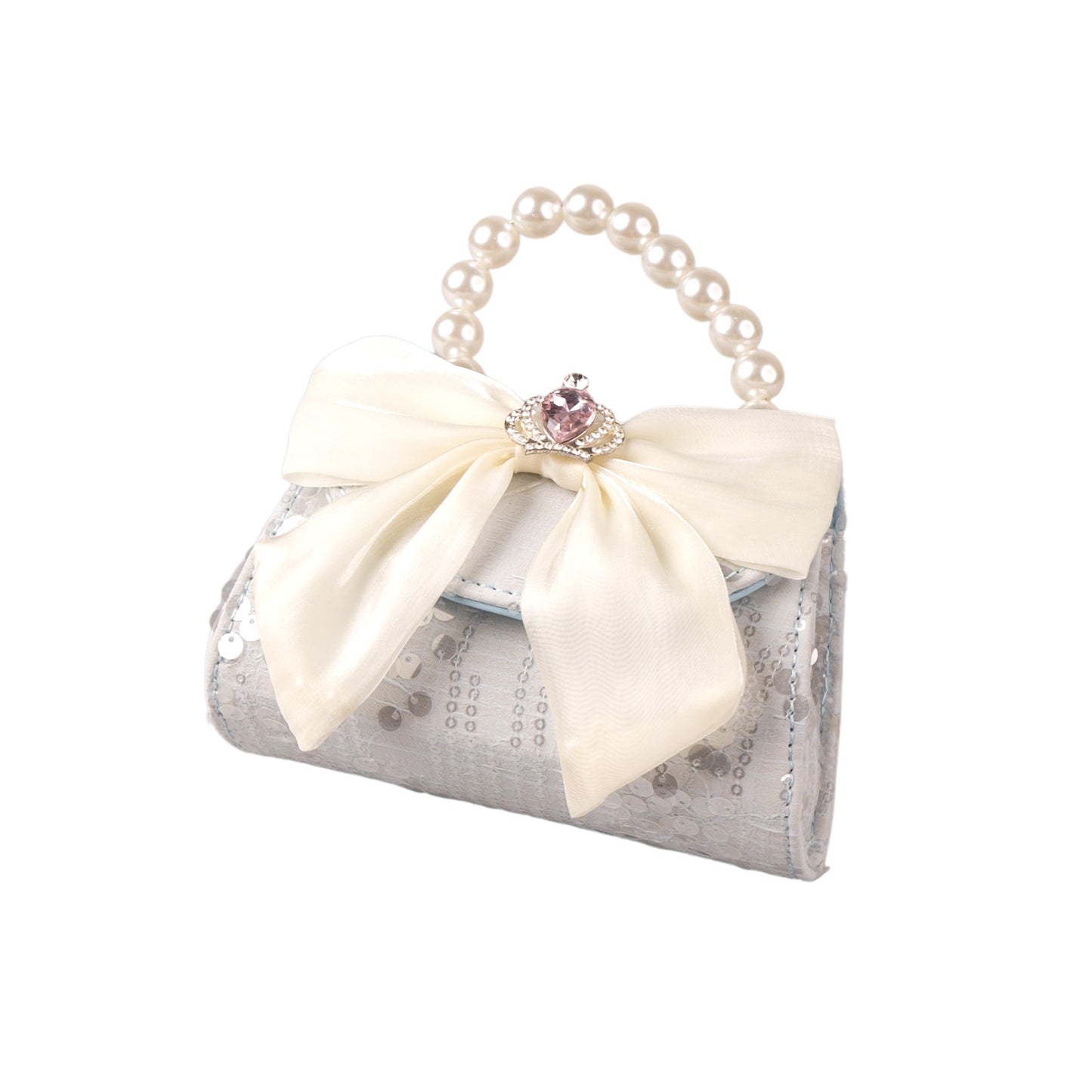 Cute mini bag for girls with sequins and glitter bow