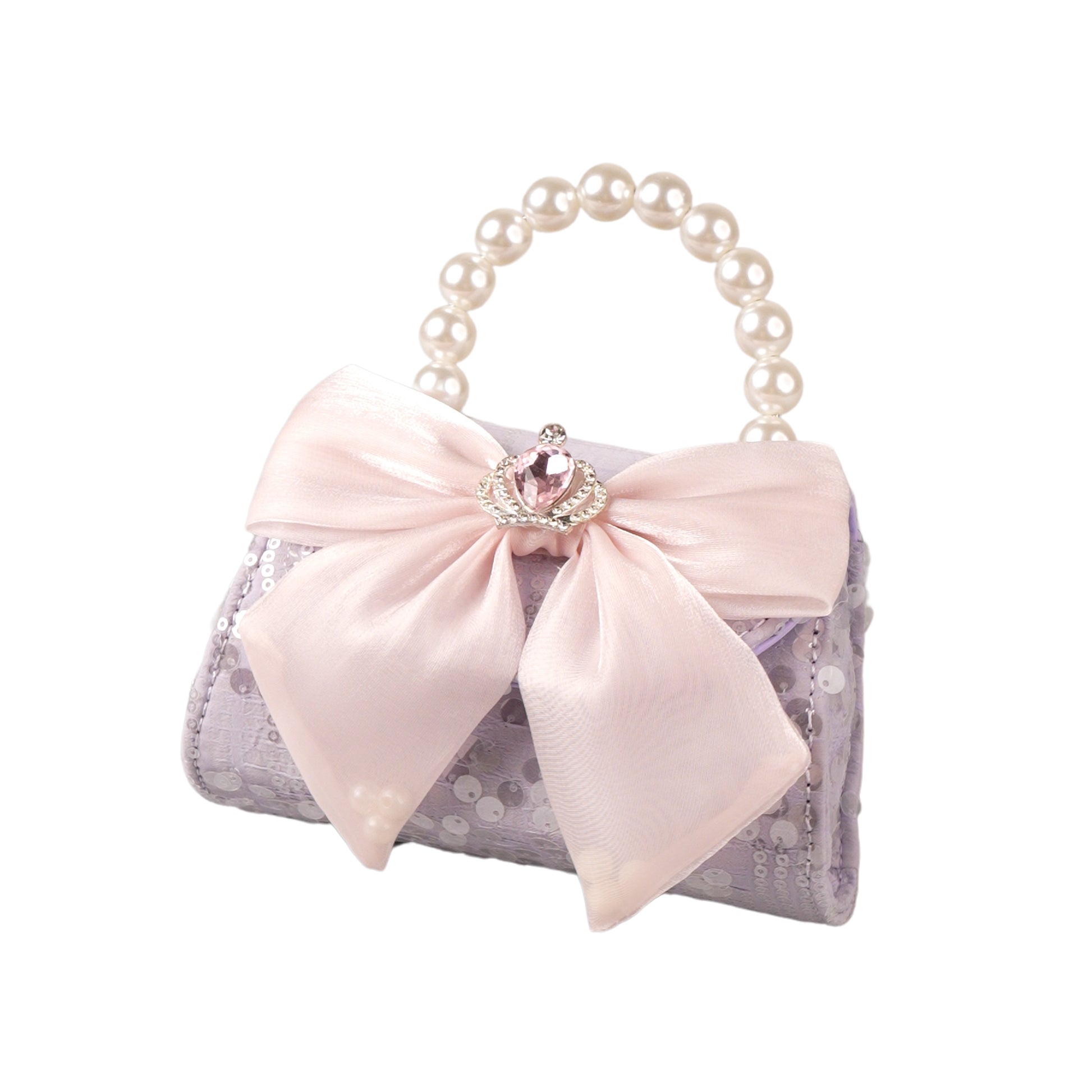 Cute mini bag for girls with sequins and glitter bow