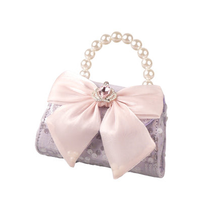 Cute mini bag for girls with sequins and glitter bow