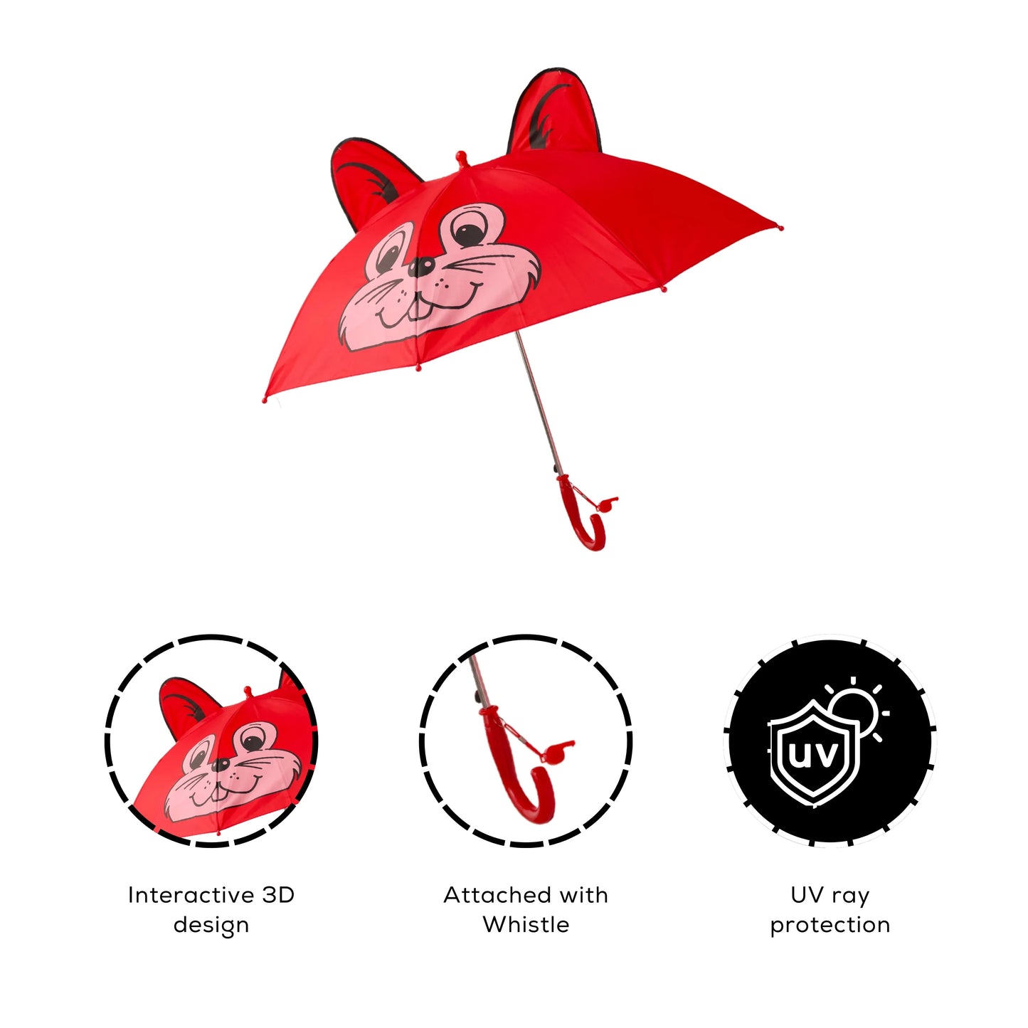 3D umbrella with animal ears features