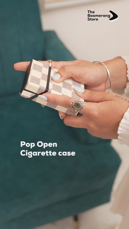 Retro Checkered Pop Open Cigarette Case